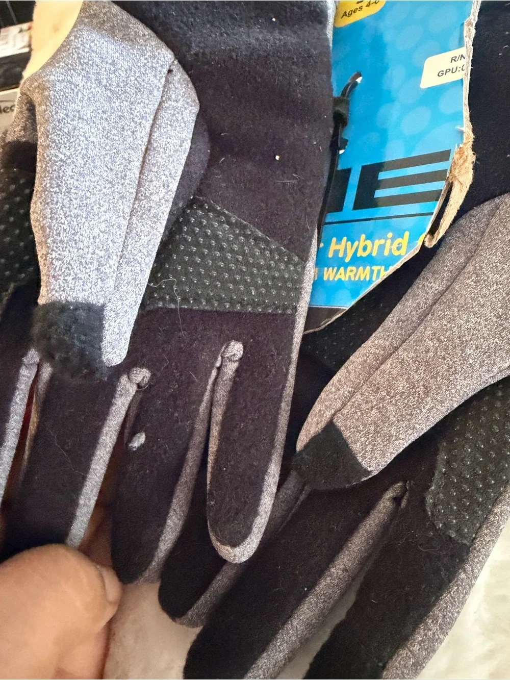 Head Gray Pink Kids Mittens